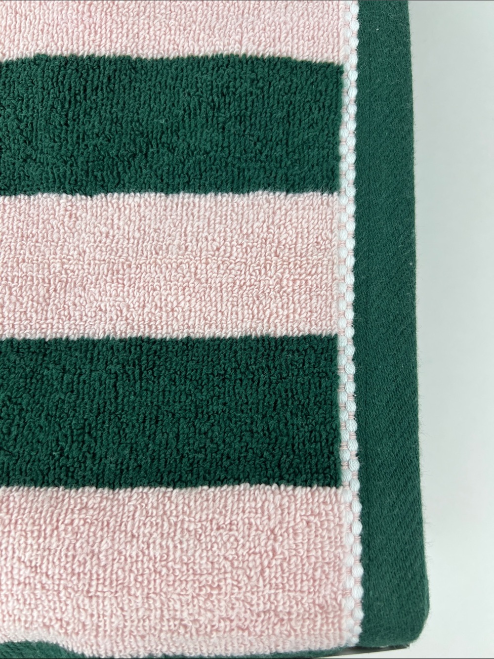 Laura Ashley Bath Towels Sunshine Stripe Pink Dark Green Soft Cotton 2 Pc NEW - Picture 5 of 8